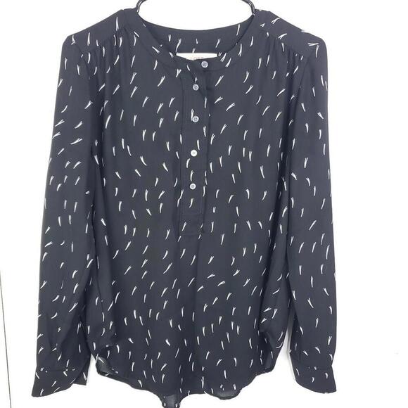 Loft Top Womens XS Popover Long Sleeve Office Corpcore Career Lightweight - Picture 1 of 8